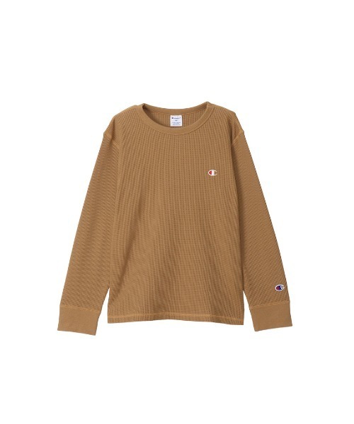 Champion（チャンピオン）の「Champion/チャンピオン　LONG SLEEVE T-SHIRT（Tシャツ/カットソー・キッズ・オリーブ/ブラック/オフホワイト/チャコールグレー/ダークグリーン/モカ/オレンジ・130/140/150/160/120）」の4枚目の写真