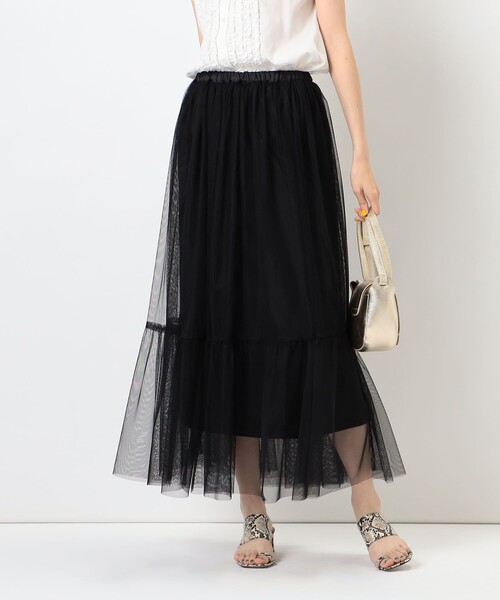 NOLLEY’S（ノーリーズ）の「◇【WEB限定】チュールスカート（スカート・レディース・ブラック/オリーブ・38/36）」の6枚目の写真