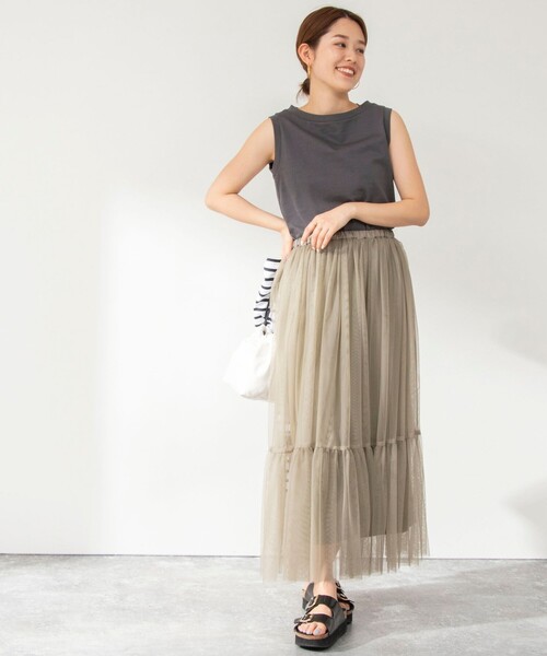 NOLLEY’S（ノーリーズ）の「◇【WEB限定】チュールスカート（スカート・レディース・ブラック/オリーブ・38/36）」の18枚目の写真