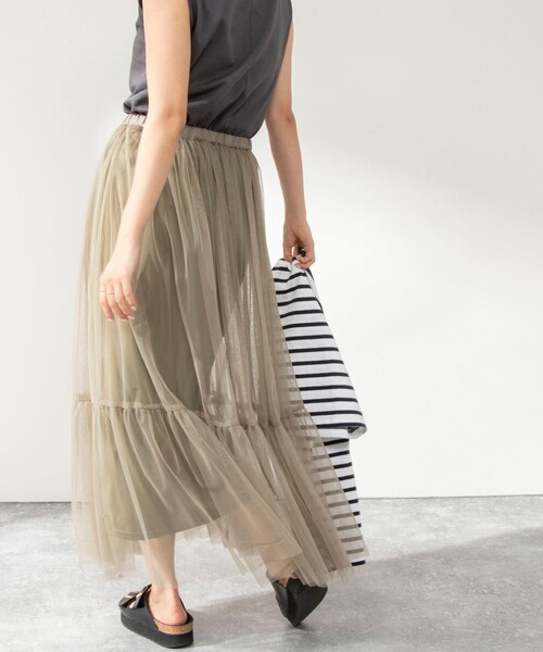 NOLLEY’S（ノーリーズ）の「◇【WEB限定】チュールスカート（スカート・レディース・ブラック/オリーブ・38/36）」の19枚目の写真