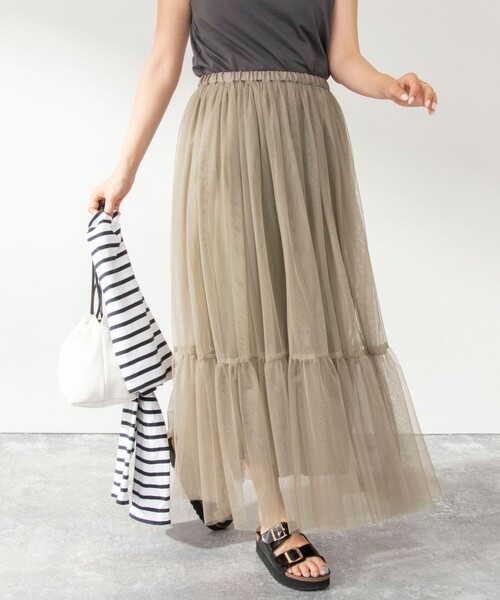 NOLLEY’S（ノーリーズ）の「◇【WEB限定】チュールスカート（スカート・レディース・ブラック/オリーブ・38/36）」の20枚目の写真