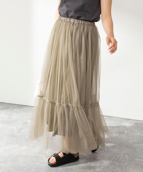 NOLLEY’S（ノーリーズ）の「◇【WEB限定】チュールスカート（スカート・レディース・ブラック/オリーブ・38/36）」の21枚目の写真