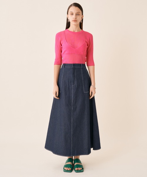 Solace（ソレイス）の「ビスチェドッキングシアートップス（ニット/セーター・レディース・アイボリー/ミント/ピンク・FREE）」の8枚目の写真