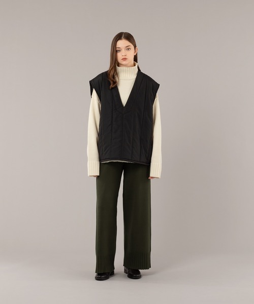 SELLE GLANT（セレグランテ）の「QUILTING OPEN VEST/キルティングオープンベスト（ベスト・メンズ・ブラック/グレイッシュベージュ・MEDIUM/LARGE）」の5枚目の写真