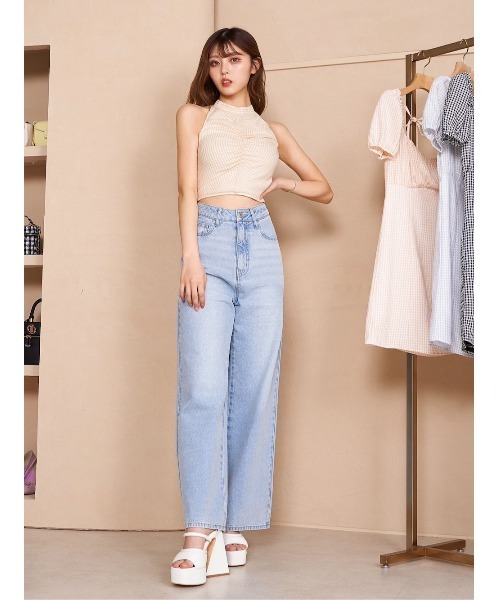 Darich(ダーリッチ)の「ギンガムチェックアメスリギャザートップス(Tシャツ/カットソー・レディース・ブラック/サックスブルー/オレンジ・FREE)」の10枚目の写真