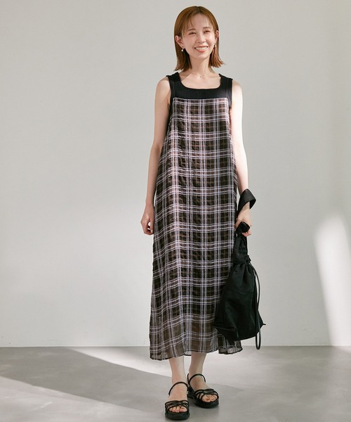 ROPE' PICNIC（ロペピクニック）の「スクエアネックニットタンク（タンクトップ・レディース・オフホワイト/ブラック・38）」の3枚目の写真