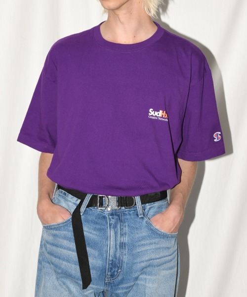 ワンポイント刺繍＆バックプリント ビッグシルエットTシャツ/Sudhx-Team S/S T-shirt（Tシャツ/カットソー）｜SUPERTHANKS（スーパーサンクス）