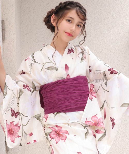 ジュニア変織E生成り浴衣2点セット（浴衣）｜KYOETSU（キョウエツ）