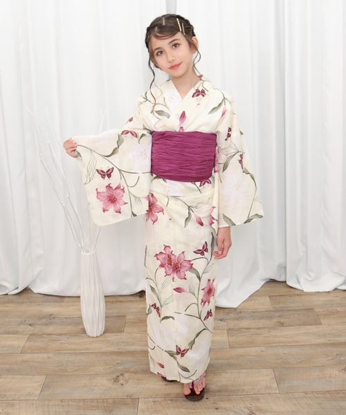 ジュニア変織E生成り浴衣2点セット（浴衣）｜KYOETSU（キョウエツ）