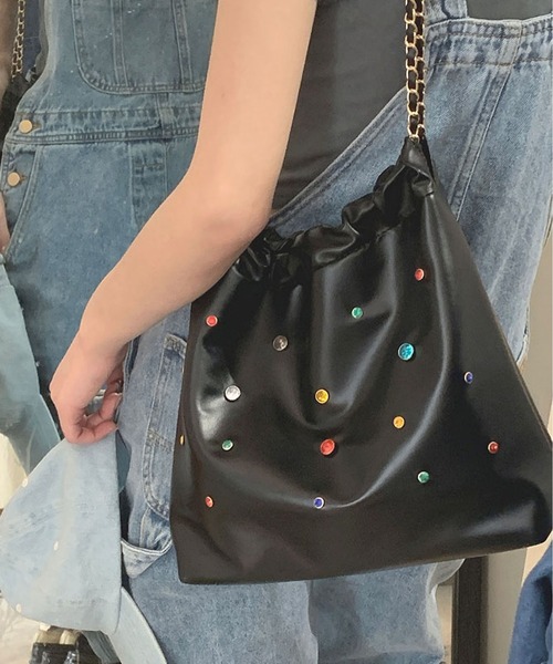 LOPASS（ロパス）の「ビーズ付けショルダーバッグ（ショルダーバッグ・レディース・シルバー/ブラック/ピンク/ホワイト・FREE）」の7枚目の写真