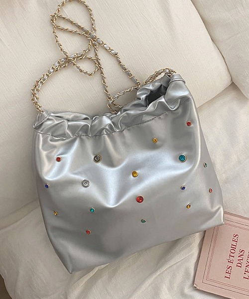 LOPASS（ロパス）の「ビーズ付けショルダーバッグ（ショルダーバッグ・レディース・シルバー/ブラック/ピンク/ホワイト・FREE）」の8枚目の写真