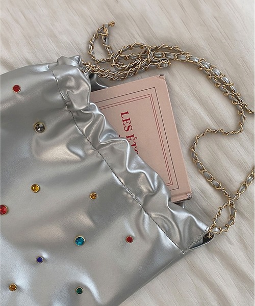 LOPASS（ロパス）の「ビーズ付けショルダーバッグ（ショルダーバッグ・レディース・シルバー/ブラック/ピンク/ホワイト・FREE）」の20枚目の写真