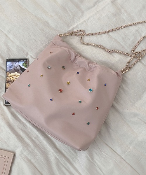 LOPASS（ロパス）の「ビーズ付けショルダーバッグ（ショルダーバッグ・レディース・シルバー/ブラック/ピンク/ホワイト・FREE）」の11枚目の写真