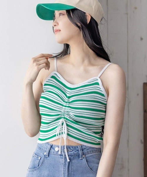 clear（クリア）の「フロントドロストキャミソール ≪2024SS≫（キャミソール・レディース・ベージュ/ブラック/ピンク/グリーン・F）」の3枚目の写真