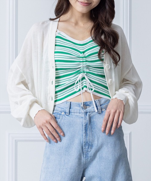 clear（クリア）の「フロントドロストキャミソール ≪2024SS≫（キャミソール・レディース・ベージュ/ブラック/ピンク/グリーン・F）」の20枚目の写真