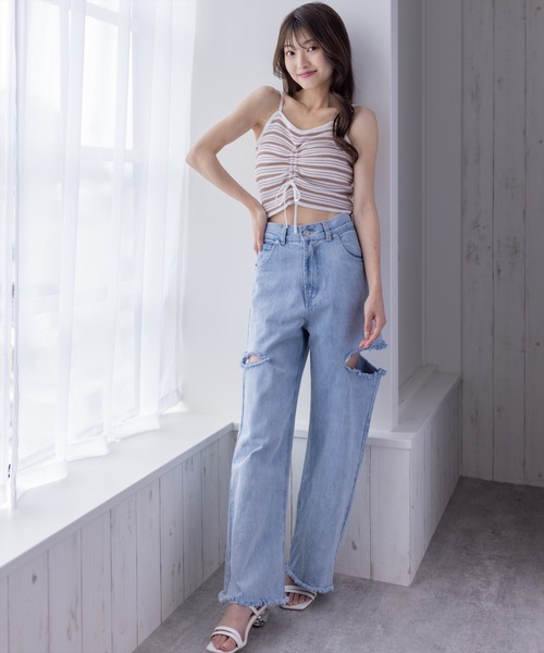 clear（クリア）の「フロントドロストキャミソール ≪2024SS≫（キャミソール・レディース・ベージュ/ブラック/ピンク/グリーン・F）」の14枚目の写真