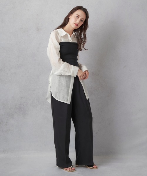 Lull（ルル）の「【Lull / ルル】テンセルシアーオーバーシャツ（シャツ/ブラウス・レディース・ラベンダー/オフホワイト/ピンク/ネイビー・ONESIZE）」の18枚目の写真