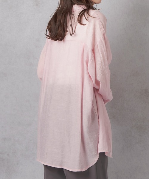 Lull（ルル）の「【Lull / ルル】テンセルシアーオーバーシャツ（シャツ/ブラウス・レディース・ラベンダー/オフホワイト/ピンク/ネイビー・ONESIZE）」の19枚目の写真