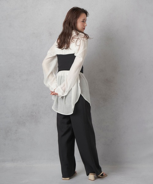 Lull（ルル）の「【Lull / ルル】テンセルシアーオーバーシャツ（シャツ/ブラウス・レディース・ラベンダー/オフホワイト/ピンク/ネイビー・ONESIZE）」の20枚目の写真