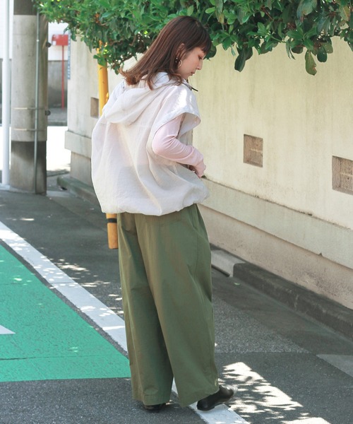 Crisp（クリスプ）の「2wayシアーアノラックフーディー（シャツ/ブラウス・レディース・ライトグレー/ベージュ・FREE）」の8枚目の写真