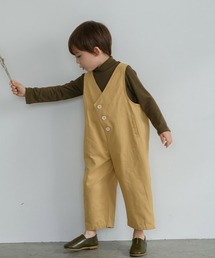 配色ボタンのアシンメトリーサロペット