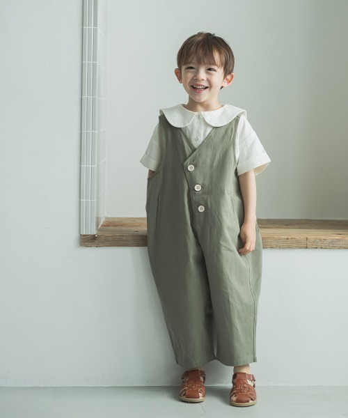 riziere（リジェール）の「配色ボタンのアシンメトリーサロペット