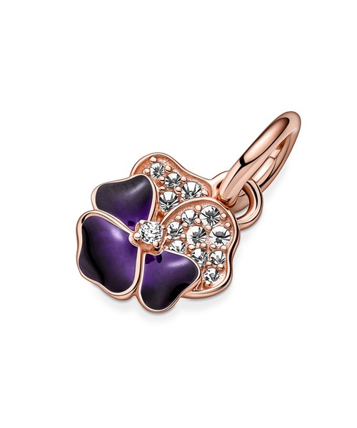 PANDORA（パンドラ）の「ディープパープル パンジー フラワー ダングル