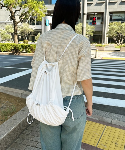 kutir（クティール）の「kutirlune／ドロストバックパック ナップザック（バックパック/リュック・レディース・ホワイト/ブラック/カーキ・FREE）」の8枚目の写真