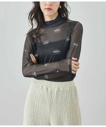 ANAP | ロゴプリントシアーハイネックトップス(Tシャツ/カットソー)