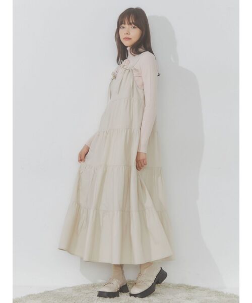 merry jenny(メリージェニー)の「doubleリボンキャミワンピース(ワンピース・レディース・アイボリー/グレー/ブラック・FREE)」の12枚目の写真