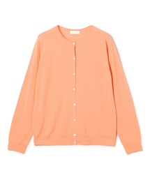CABAN オレンジ 半袖カーディガン✴︎美品 コットンカシミヤ バイカラークルーネックカーディガン
