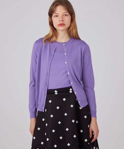 スーパーエクストラファインウール クルーネックカーディガン