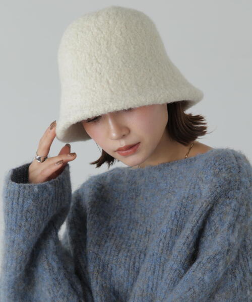 FREE'S MART（フリーズマート）の「ウール混ハット（ハット・レディース・ブラック/ホワイト・ﾌﾘ-）」の12枚目の写真