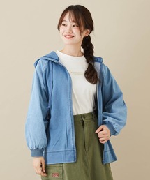 CUBE SUGAR（キューブシュガー）の「WEB限定インディゴスウェット×デニムジップパーカー / ジップアップパーカー（パーカー）」