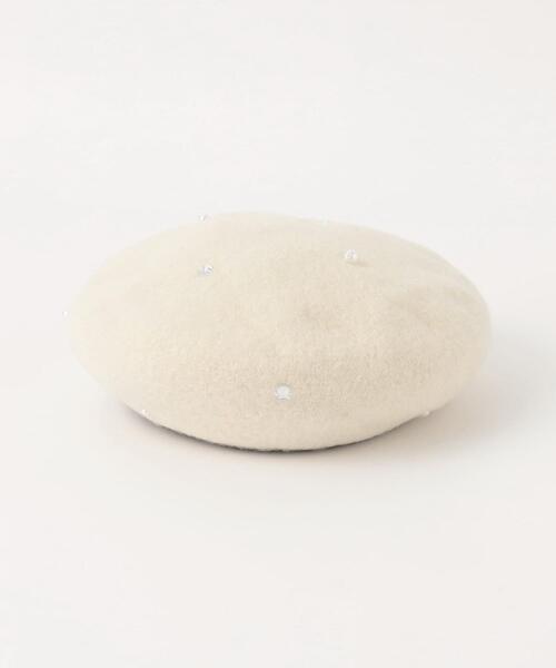 green label relaxing(グリーンレーベルリラクシング)の「GLR フェイクパール ビジュー ベレー帽(ハンチング/ベレー帽・キッズ・ブラック/ホワイト・FREE)」の4枚目の写真