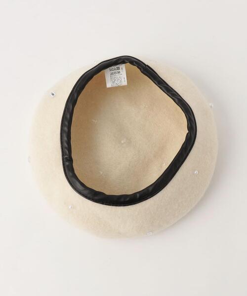 green label relaxing(グリーンレーベルリラクシング)の「GLR フェイクパール ビジュー ベレー帽(ハンチング/ベレー帽・キッズ・ブラック/ホワイト・FREE)」の7枚目の写真