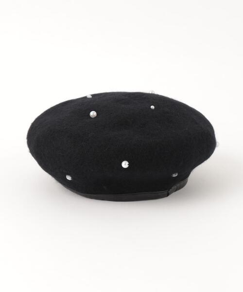 green label relaxing(グリーンレーベルリラクシング)の「GLR フェイクパール ビジュー ベレー帽(ハンチング/ベレー帽・キッズ・ブラック/ホワイト・FREE)」の11枚目の写真