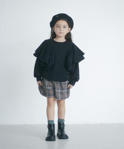 green label relaxing(グリーンレーベルリラクシング)の「GLR フェイクパール ビジュー ベレー帽(ハンチング/ベレー帽・キッズ・ブラック/ホワイト・FREE)」の17枚目の写真