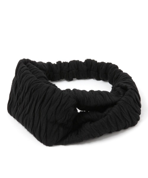 studio CLIP（スタディオクリップ）の「くしゅくしゅヘアターバン（ヘアバンド・レディース・ブラック/ベージュ・FREE）」の2枚目の写真