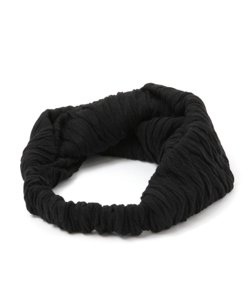 studio CLIP（スタディオクリップ）の「くしゅくしゅヘアターバン（ヘアバンド・レディース・ブラック/ベージュ・FREE）」の3枚目の写真