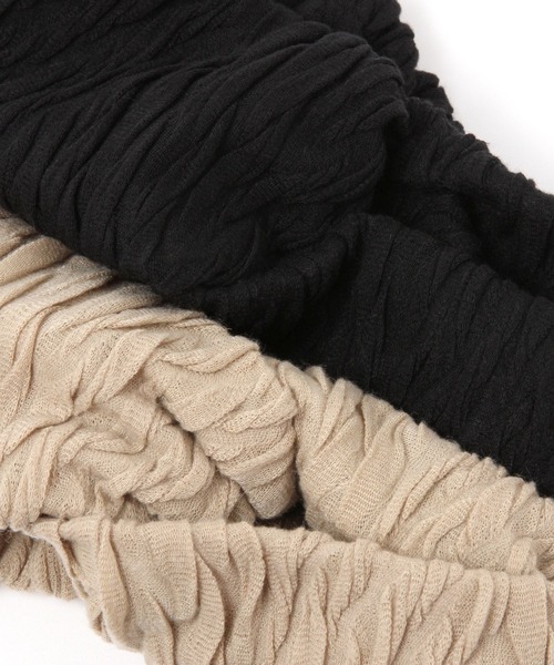 studio CLIP（スタディオクリップ）の「くしゅくしゅヘアターバン（ヘアバンド・レディース・ブラック/ベージュ・FREE）」の5枚目の写真