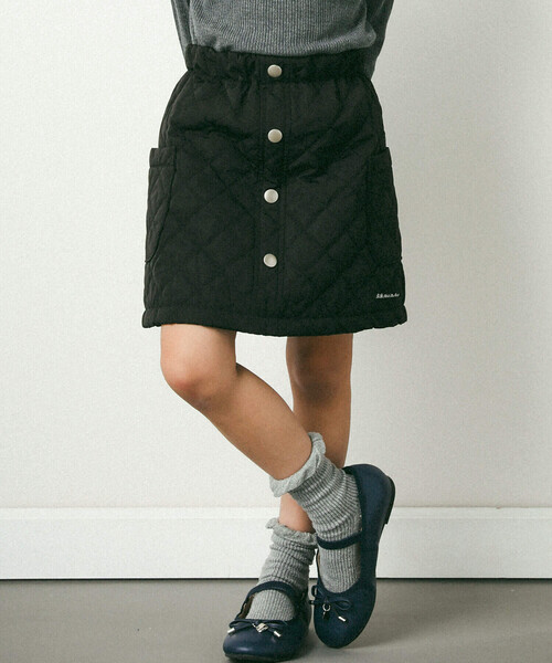 【セール】キルトスカート(100~150cm)（スカート）｜BeBe Petits Pois Vert（ベベプチポワヴェール）