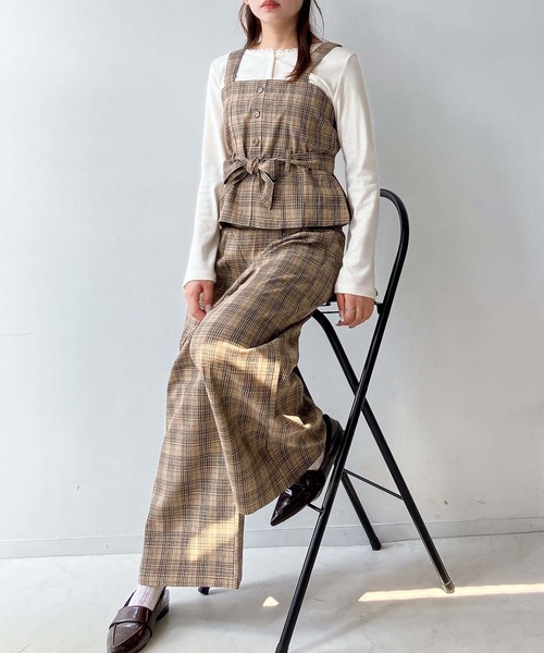 AS KNOW AS plus（アズノゥアズプラス）の「☆ビスチェ&ワイドパンツ セット（セットアップ・レディース・グレー系/ブラック/ブラウン系/グレー/グレー系その他/ブラウン系その他/カーキ系1/ブラック系1/グレー系1/ブラック系2/ベージュ系2/グレー系2/ブラウン系1・FREE）」の12枚目の写真