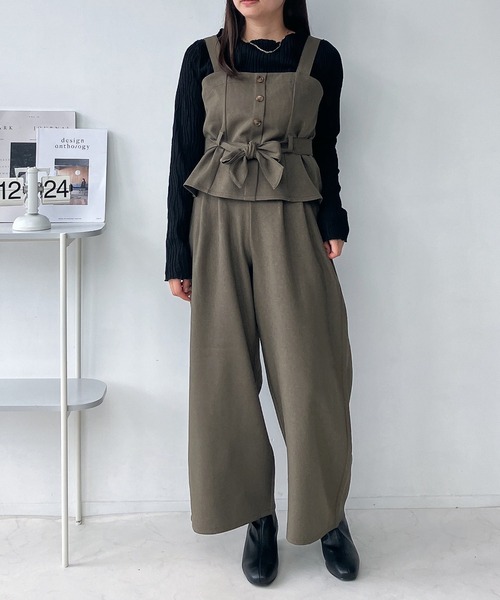 AS KNOW AS plus（アズノゥアズプラス）の「☆ビスチェ&ワイドパンツ セット（セットアップ・レディース・グレー系/ブラック/ブラウン系/グレー/グレー系その他/ブラウン系その他/カーキ系1/ブラック系1/グレー系1/ブラック系2/ベージュ系2/グレー系2/ブラウン系1・FREE）」の13枚目の写真