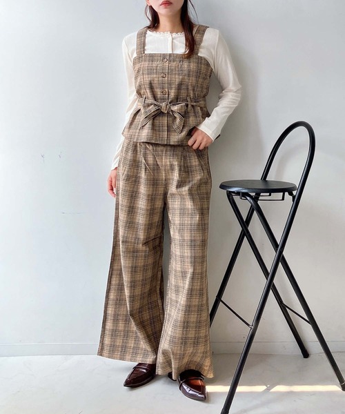 AS KNOW AS plus（アズノゥアズプラス）の「☆ビスチェ&ワイドパンツ セット（セットアップ・レディース・グレー系/ブラック/ブラウン系/グレー/グレー系その他/ブラウン系その他/カーキ系1/ブラック系1/グレー系1/ブラック系2/ベージュ系2/グレー系2/ブラウン系1・FREE）」の22枚目の写真