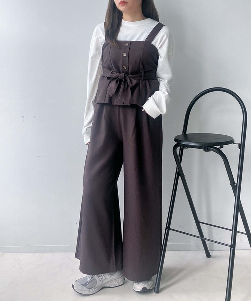 AS KNOW AS plus（アズノゥアズプラス）の「☆ビスチェ&ワイドパンツ セット（セットアップ・レディース・グレー系/ブラック/ブラウン系/グレー/グレー系その他/ブラウン系その他/カーキ系1/ブラック系1/グレー系1/ブラック系2/ベージュ系2/グレー系2/ブラウン系1/グレー系その他2/ブラウン系その他2・FREE）」の17枚目の写真