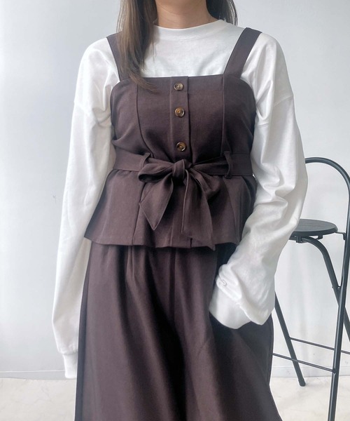 AS KNOW AS plus（アズノゥアズプラス）の「☆ビスチェ&ワイドパンツ セット（セットアップ・レディース・グレー系/ブラック/ブラウン系/グレー/グレー系その他/ブラウン系その他/カーキ系1/ブラック系1/グレー系1/ブラック系2/ベージュ系2/グレー系2/ブラウン系1/グレー系その他2/ブラウン系その他2・FREE）」の21枚目の写真