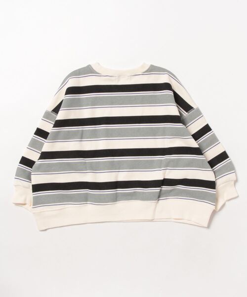 b・ROOM（ビールーム）の「【表コットン毛玉バイバイ裏起毛】プリントボーダービッグスウェット（スウェット・キッズ・ブラック/グリーン/オレンジ/パープル・120cm/140cm/150cm/130cm/100cm/110cm）」の21枚目の写真