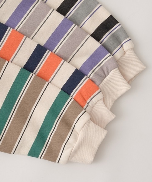 b・ROOM（ビールーム）の「【表コットン毛玉バイバイ裏起毛】プリントボーダービッグスウェット（スウェット・キッズ・ブラック/グリーン/オレンジ/パープル・120cm/140cm/150cm/130cm/100cm/110cm）」の16枚目の写真