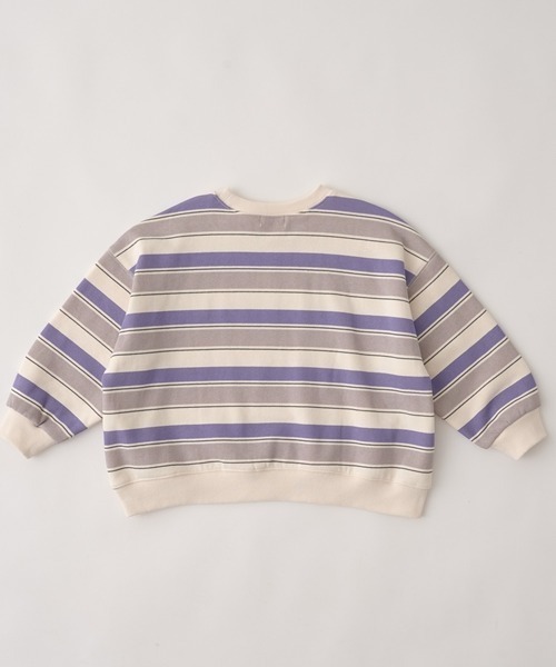 b・ROOM（ビールーム）の「【表コットン毛玉バイバイ裏起毛】プリントボーダービッグスウェット（スウェット・キッズ・ブラック/グリーン/オレンジ/パープル・120cm/140cm/150cm/130cm/100cm/110cm）」の18枚目の写真